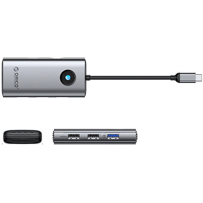 USB-C Hub Orico PW11-5P, 1 x USB-A 3.0 - 2 x USB-A - 1 x USB-C - 1 x HDMI, Grau