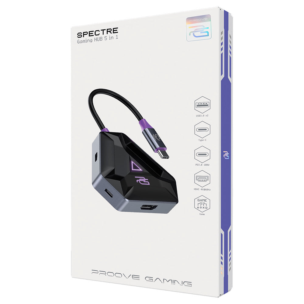 Hub USB-C Proove Spectre, 5en1, Gris HBPG10221205