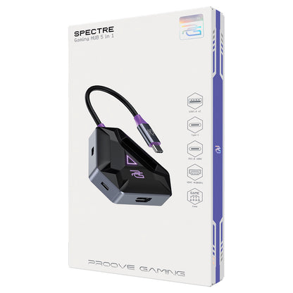Hub USB-C Proove Spectre, 5en1, Gris HBPG10221205