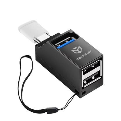 USB-C Hub Techsuit H10 EchoLink, 3in1, Schwarz