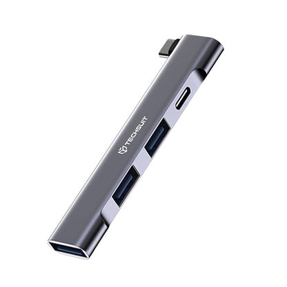 Hub USB-C Techsuit H12 ZenithDock, 4en1, Gris