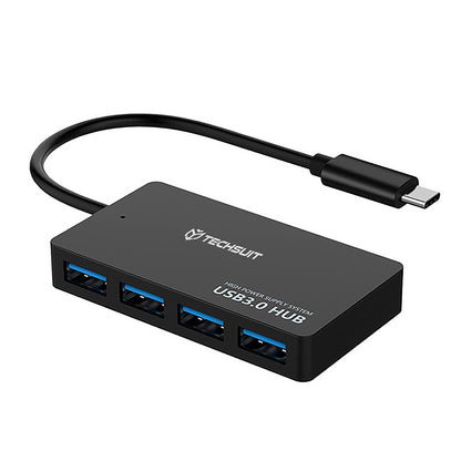 Hub USB-C Techsuit H16 QuantumNode, 4in1, Zwart