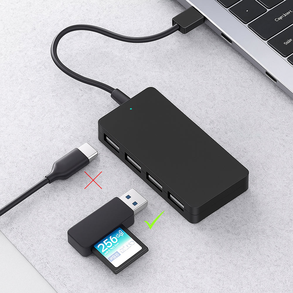 Hub USB-C Techsuit H16 QuantumNode, 4in1, Zwart