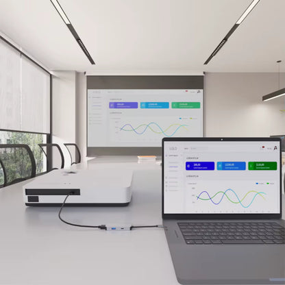 Hub USB-C Techsuit H4 TurboChargeX, 3 en 1, Gris