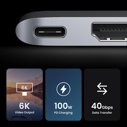 Hub USB-C UGREEN CM380 (80856) pour Apple MacBook Pro / Air Series, 2 x USB-A 3.0 - 1 x USB-C - 1 x HDMI - 1 x SD - 1 x microSD