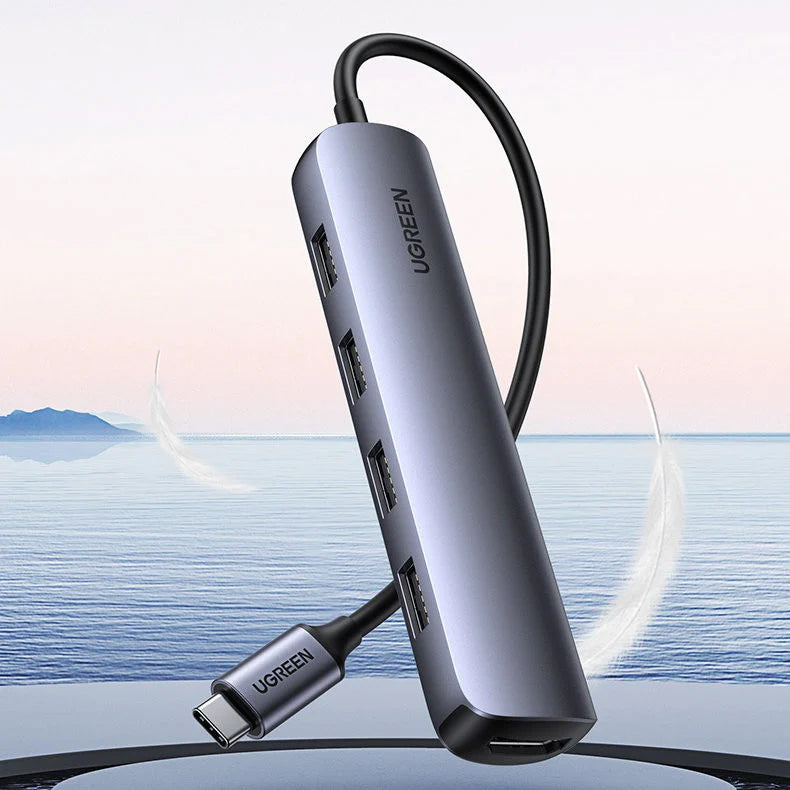 UGREEN CM417 USB-C Hub, 4 x USB-A 3.2 - 1 x HDMI, Gray
