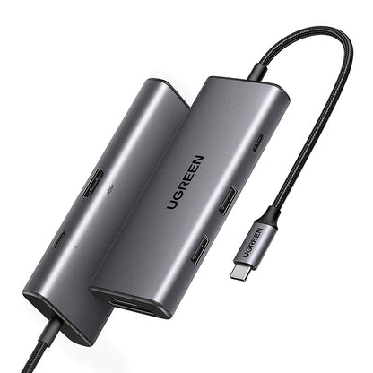 Hub USB-C UGREEN CM498 (15531), 2 x USB-A 3.2 - 2 x USB-C - 1 x HDMI - 1 x SD - 1 x microSD, Gri