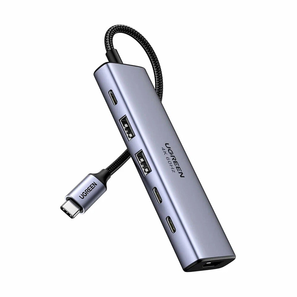Hub USB-C UGREEN CM511 (35999), 2 x USB-A 3.2 - 3 x USB-C - 1 x HDMI, Gris