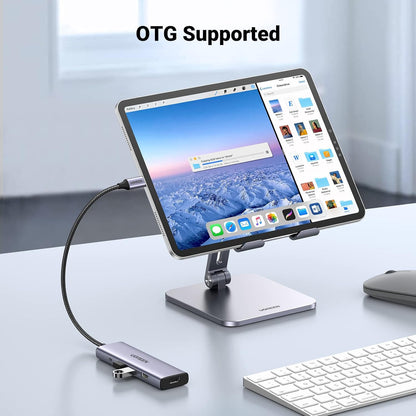 UGREEN CM511 USB-C Hub, 3 x USB-A 3.0 - 1 x USB-C - 1 x HDMI, Gray