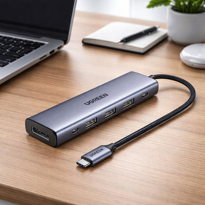 Hub USB-C UGREEN CM511 (75642), 6in1, Grau