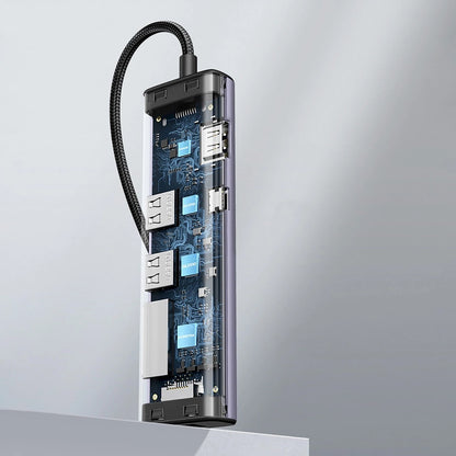 Hub USB-C UGREEN CM512 (90568), 2 x USB-A 3.0 - 1 x USB-C - 1 x HDMI - 1 x RJ45 - 1 x SD - 1 x microSD, Gri