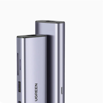 Hub USB-C UGREEN CM512, 2 x USB-A 3.0 - 1 x USB-C - 1 x HDMI - 1 x SD - 1 x microSD - RJ45, Grau