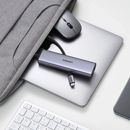 Hub USB-C UGREEN CM512, 2 x USB-A 3.0 - 1 x USB-C - 1 x HDMI - 1 x SD - 1 x microSD - RJ45, Grau