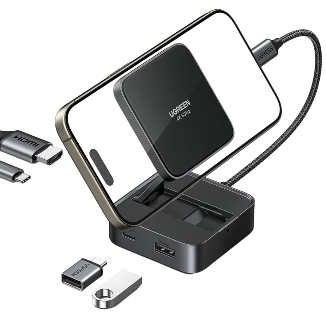 UGREEN CM801 USB-C Hub, 1 x USB-A 3.0 - 2 x USB-C - 1 x HDMI, Gray