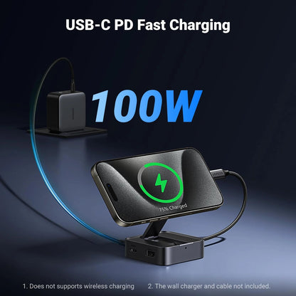 UGREEN CM801 USB-C Hub, 1 x USB-A 3.0 - 2 x USB-C - 1 x HDMI, Gray