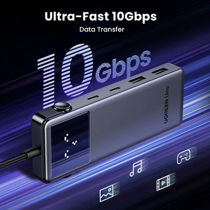 USB-C Hub UGREEN Uno (75177), 2 x USB-A 3.2 - 3 x USB-C - 1 x HDMI, Grau