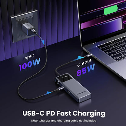 USB-C Hub UGREEN Uno (75177), 2 x USB-A 3.2 - 3 x USB-C - 1 x HDMI, Grau