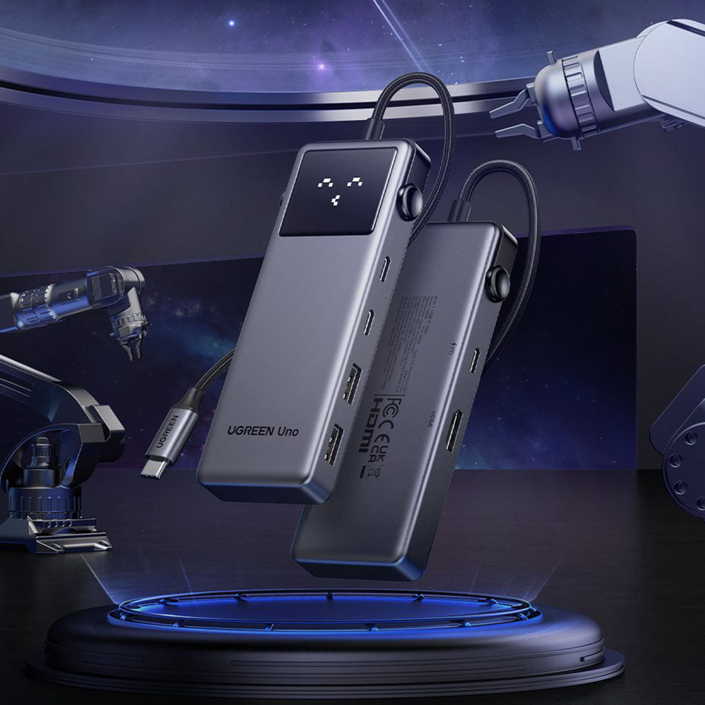 USB-C Hub UGREEN Uno (75177), 2 x USB-A 3.2 - 3 x USB-C - 1 x HDMI, Grau