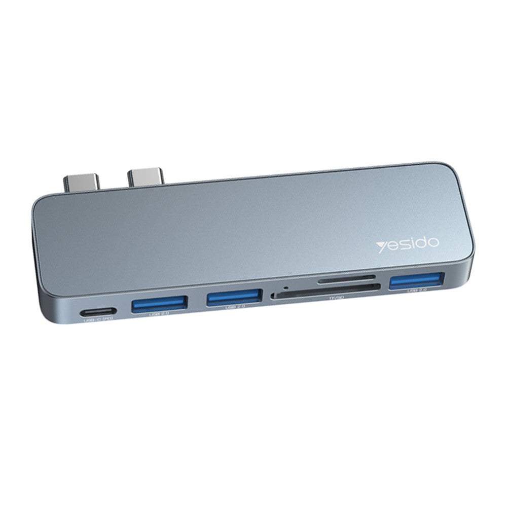Hub USB-C Yesido HB10 pour Apple MacBook Pro / Air, 6en1, Gris