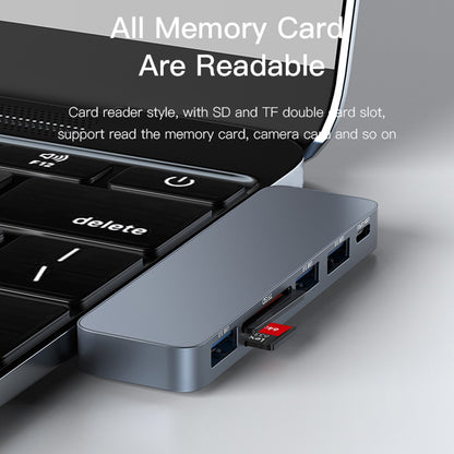 Hub USB-C Yesido HB10 pour Apple MacBook Pro / Air, 6en1, Gris