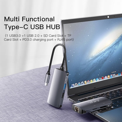 Hub USB-C Yesido HB15, 6en1, Gris