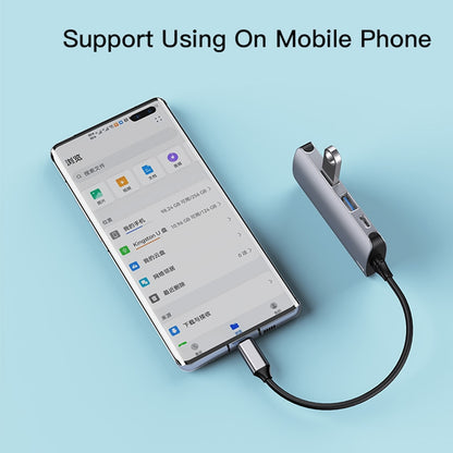 Hub USB-C Yesido HB15, 6en1, Gris