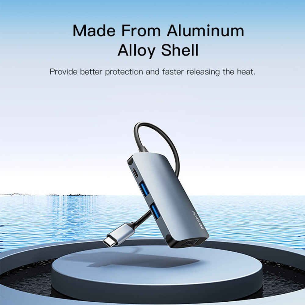 Hub USB-C Yesido HB16, 7en1, Gris