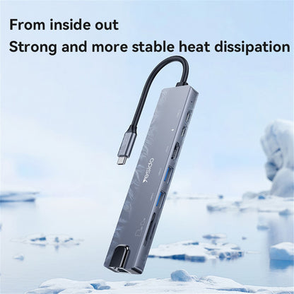 Hub USB-C Yesido HB27, 8en1, Gris