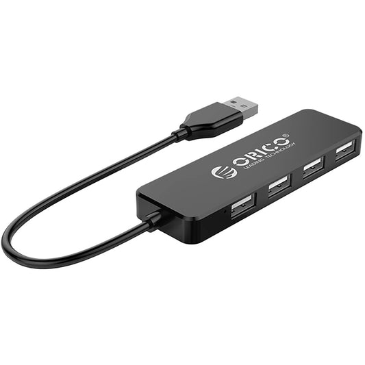 Hub USB Orico FL01, 4 x USB-A, Zwart