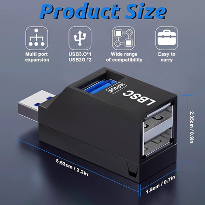 USB-Hub Techsuit H11 EchoLink, 3in1, Schwarz