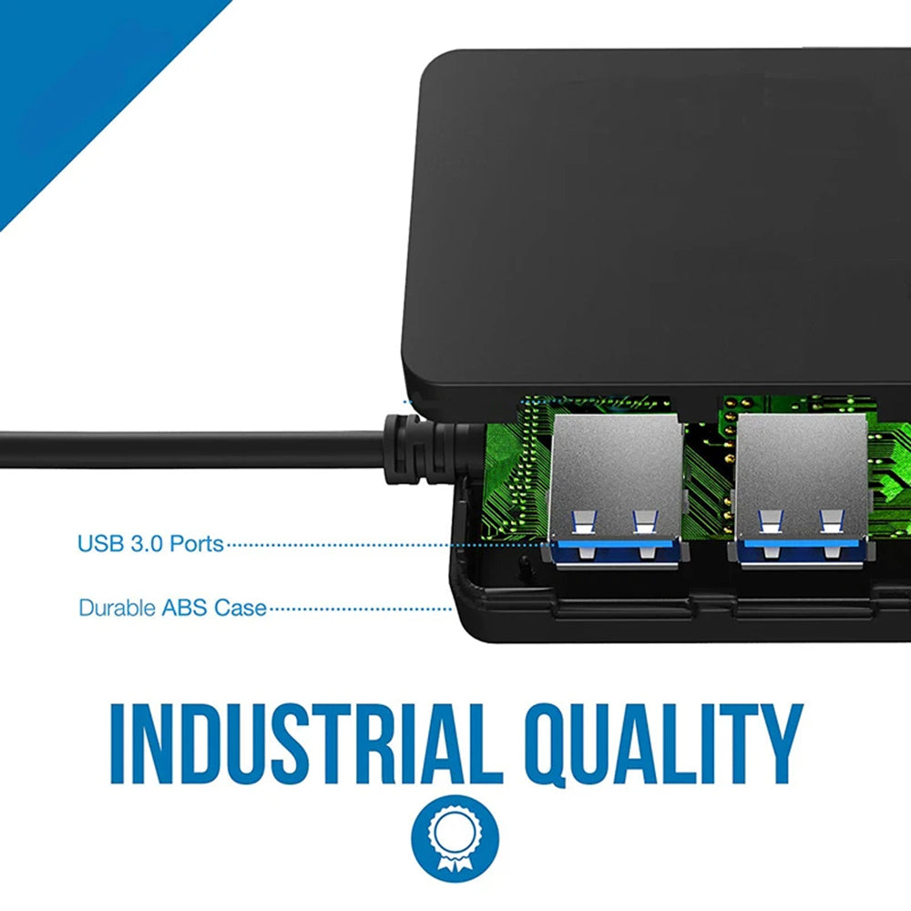 Hub USB Techsuit H15 QuantumNode, 4en1, Noir