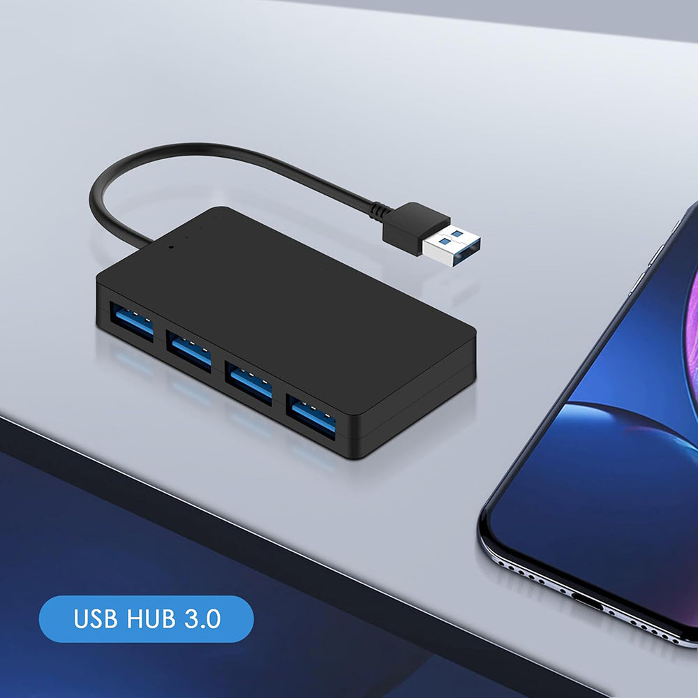 Hub USB Techsuit H15 QuantumNode, 4en1, Noir