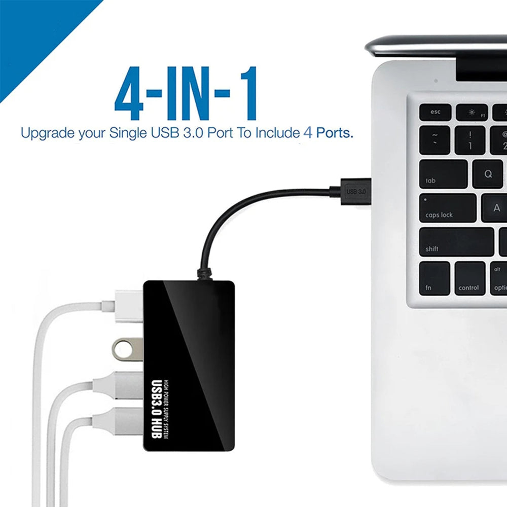Hub USB Techsuit H15 QuantumNode, 4en1, Noir