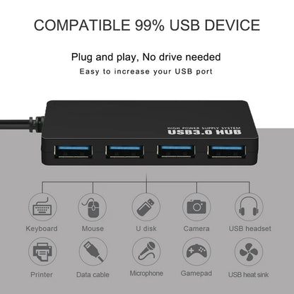 Hub USB Techsuit H15 QuantumNode, 4en1, Noir