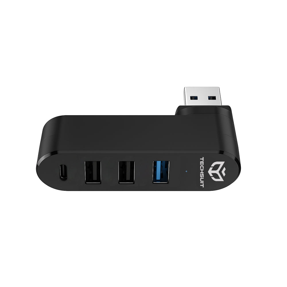 Hub USB Techsuit H17 SplitterNode, 4en1, Noir