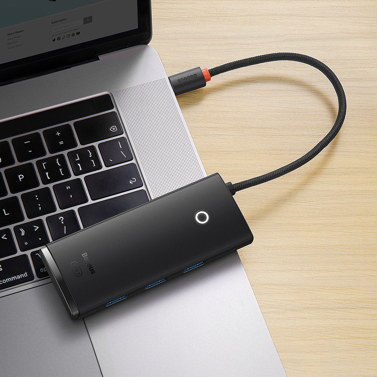 USB-C Hub Baseus Lite, 3 x USB-A 3.0 - USB-C - HDMI, Schwarz WKQX040001
