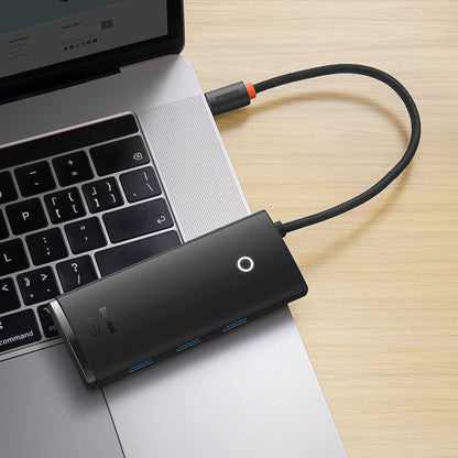 USB-C Hub Baseus Lite, 3 x USB-A 3.0 - USB-C - HDMI, Schwarz WKQX040001