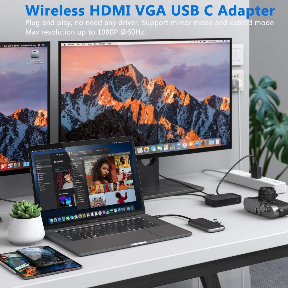 Hub USB-C SiGN, 1 x USB-C - 1 x HDMI - 1 x VGA - 1 x prise 3,5 mm, noir SN-TVBT01 SN-TVBT01