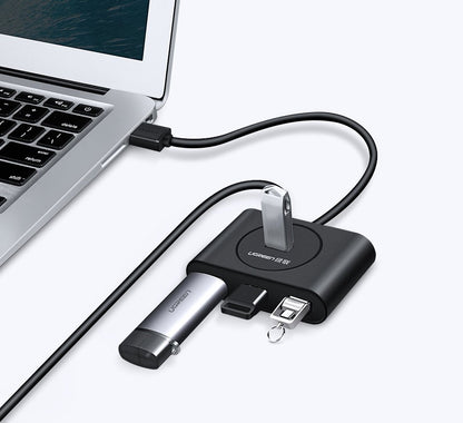 Hub USB UGREEN CR113, 4 x USB-A 3.0, 1m, Zwart