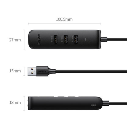 USB-hub UGREEN CM416, 4 x USB-A 3.0, 1m, Zwart
