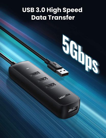 USB-hub UGREEN CM416, 4 x USB-A 3.0, 1m, Zwart