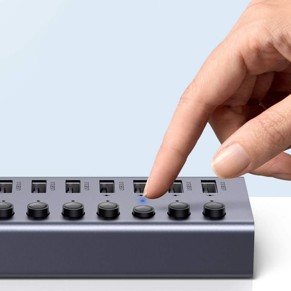UGREEN CM481 USB-hub, 7 x USB-A 3.0, Grijs