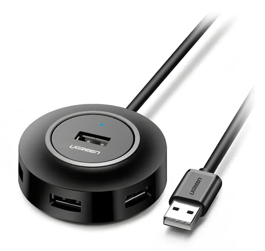 USB-hub UGREEN CR106, 4 x USB-A, 1m, Zwart