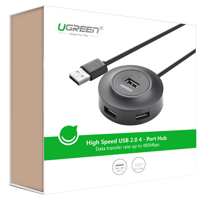 Hub USB UGREEN CR106, 4 x USB-A, 1m, Noir