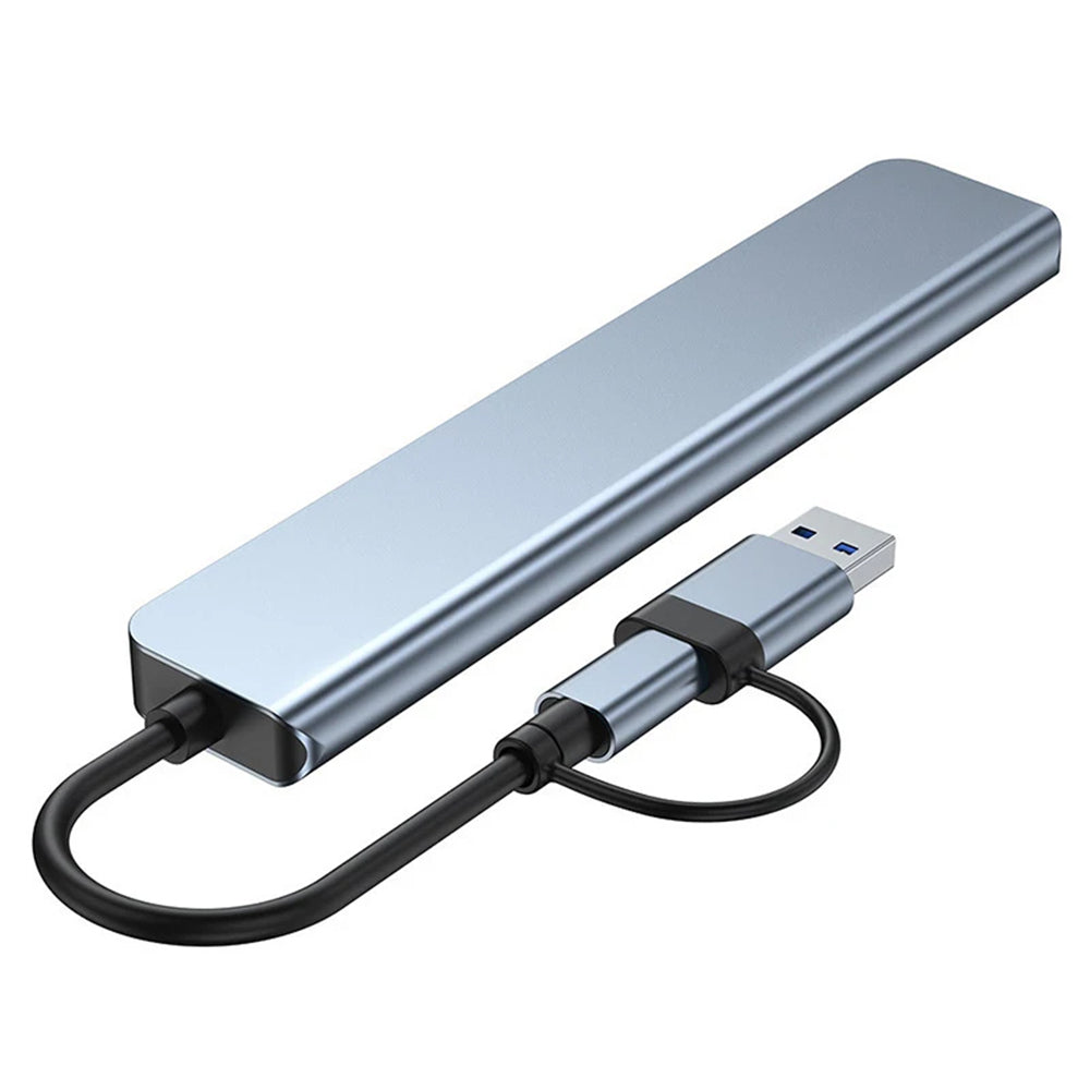 USB / USB-C Hub Techsuit H9 DataBridge, 8in1, Grau