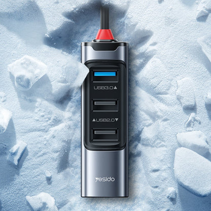 Hub USB / USB-C Yesido HB20, 5en1, Gris