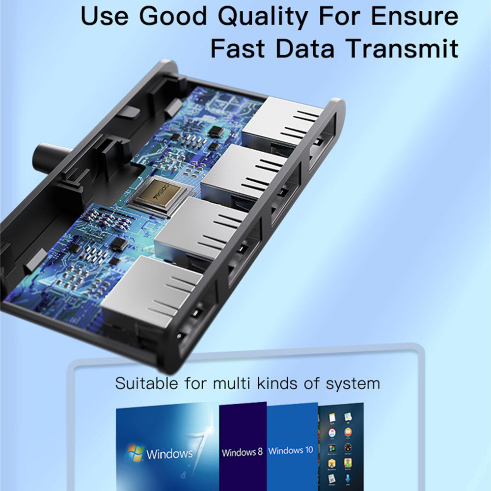 USB-hub Yesido HB12, 4in1, Grijs