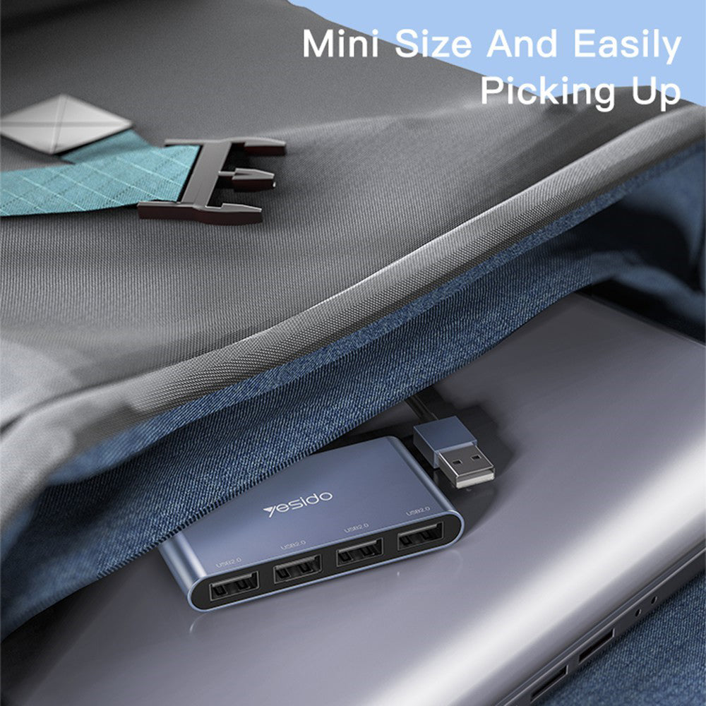 USB-hub Yesido HB12, 4in1, Grijs
