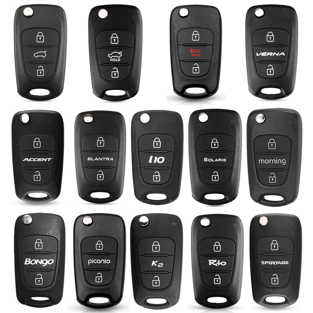 Housse de clé auto Techsuit 2003.04 pour Hyundai Elantra / Kia Picanto, noire