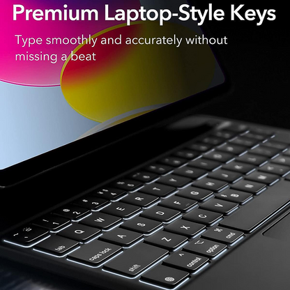 Housse avec clavier pour Apple iPad (2025) / (2022), ESR, Rebound, Noire, Reconditionnée